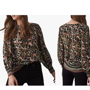 Reiss Ally Ditsy Floral Print Blouse Size 2